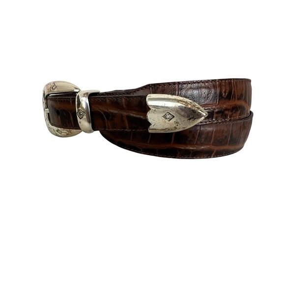 Footjoy Men's 69645 Contoured Brown Embossed Leather Belt Size 38 Golf Casual - Picture 2 of 13